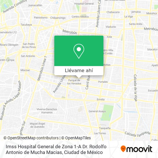 Mapa de Imss Hospital General de Zona 1-A Dr. Rodolfo Antonio de Mucha Macias
