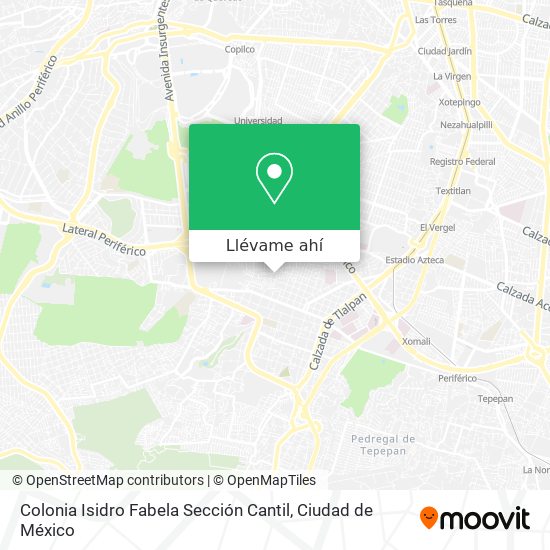 Mapa de Colonia Isidro Fabela Sección Cantil