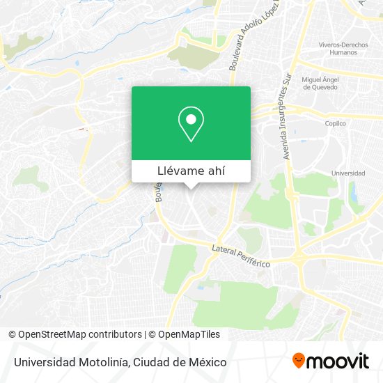 Mapa de Universidad Motolinía