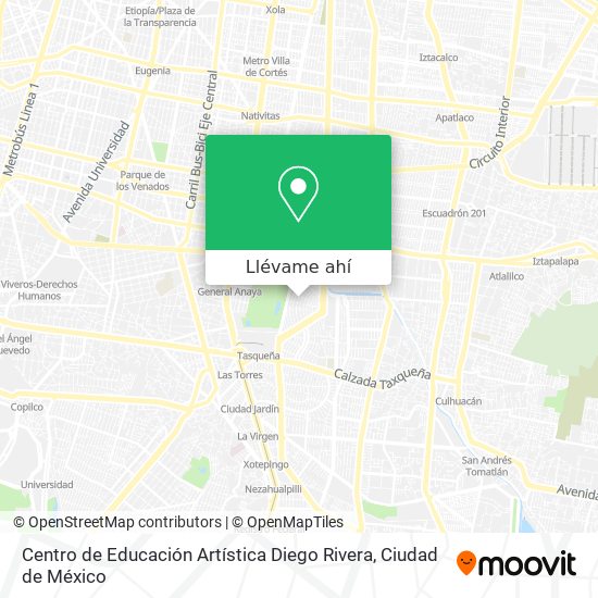 Mapa de Centro de Educación Artística Diego Rivera