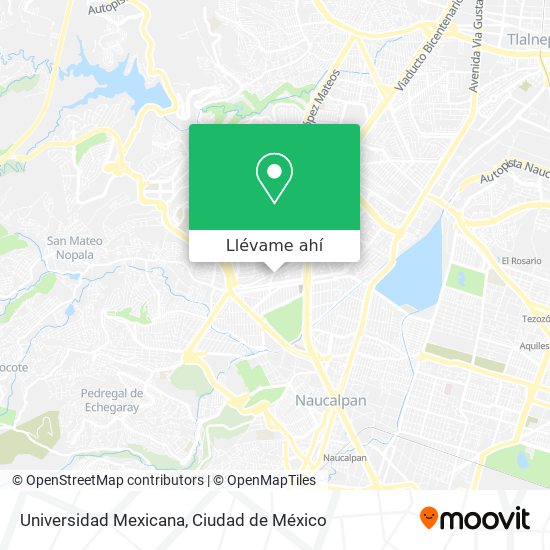 Mapa de Universidad Mexicana