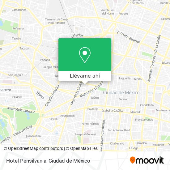 Mapa de Hotel Pensilvania