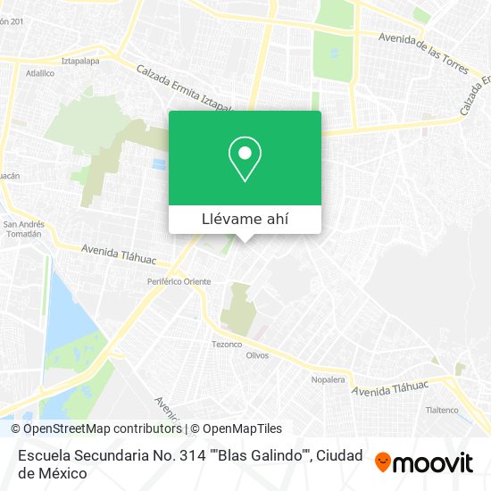 Mapa de Escuela Secundaria No. 314 ""Blas Galindo""