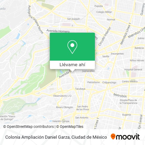 Mapa de Colonia Ampliación Daniel Garza