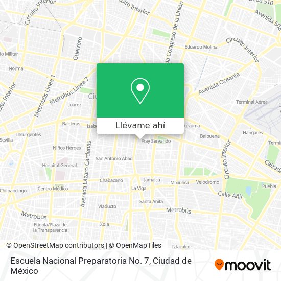 Mapa de Escuela Nacional Preparatoria No. 7