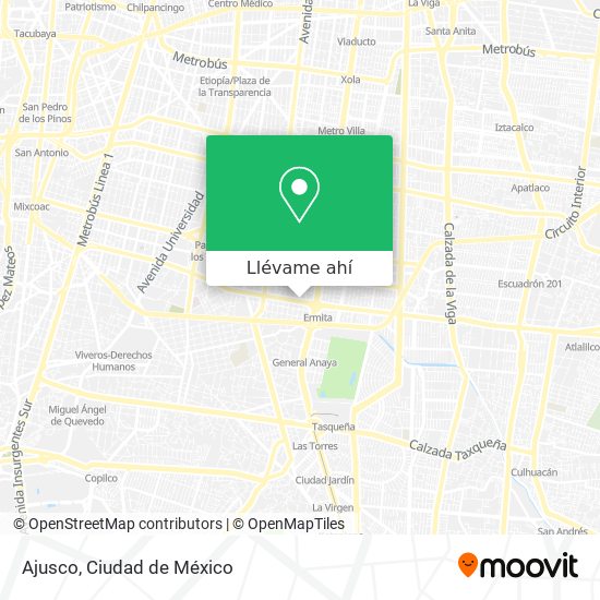 Cómo llegar a Ajusco en Benito Juárez en Autobús o Metro?