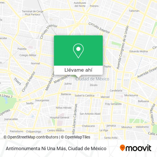 Mapa de Antimonumenta Ni Una Más