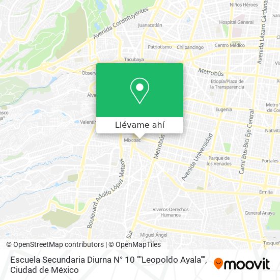 Mapa de Escuela Secundaria Diurna N° 10 ""Leopoldo Ayala""