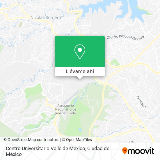 Mapa de Centro Universitario Valle de México