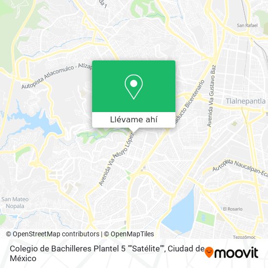 Mapa de Colegio de Bachilleres Plantel 5 ""Satélite""