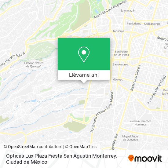 Mapa de Ópticas Lux Plaza Fiesta San Agustín Monterrey