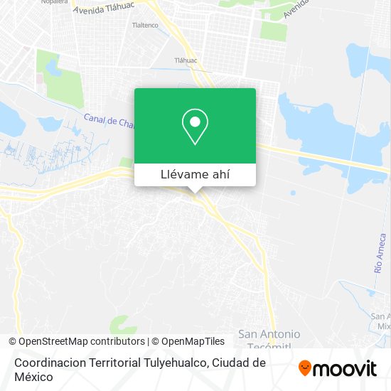 Mapa de Coordinacion Territorial Tulyehualco
