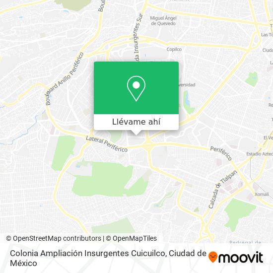 Mapa de Colonia Ampliación Insurgentes Cuicuilco