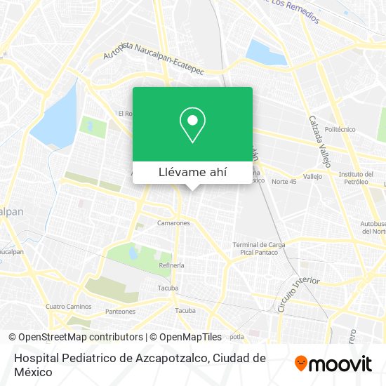 Mapa de Hospital Pediatrico de Azcapotzalco