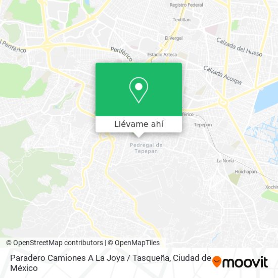 Mapa de Paradero Camiones A La Joya / Tasqueña