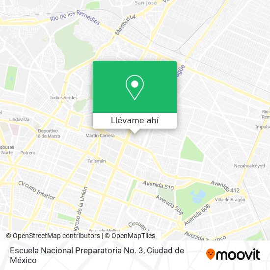 Mapa de Escuela Nacional Preparatoria No. 3