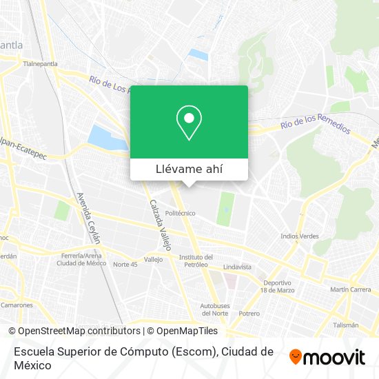 Mapa de Escuela Superior de Cómputo (Escom)