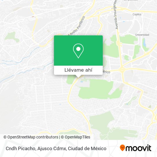 Mapa de Cndh Picacho, Ajusco Cdmx