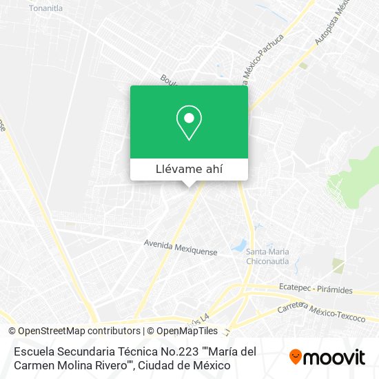 Mapa de Escuela Secundaria Técnica No.223 ""María del Carmen Molina Rivero""