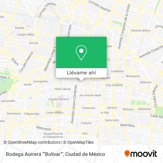 Mapa de Bodega Aurrerá ""Bolívar""
