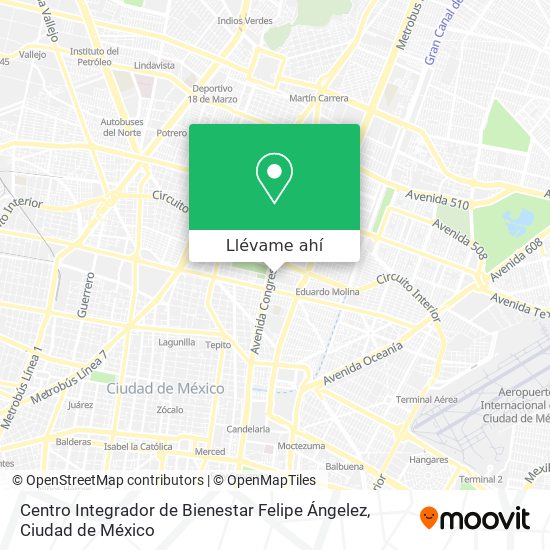 Mapa de Centro Integrador de Bienestar Felipe Ángelez