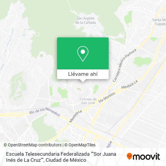 Mapa de Escuela Telesecundaria Federalizada ""Sor Juana Inés de La Cruz""