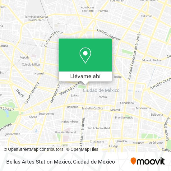 Mapa de Bellas Artes Station Mexico