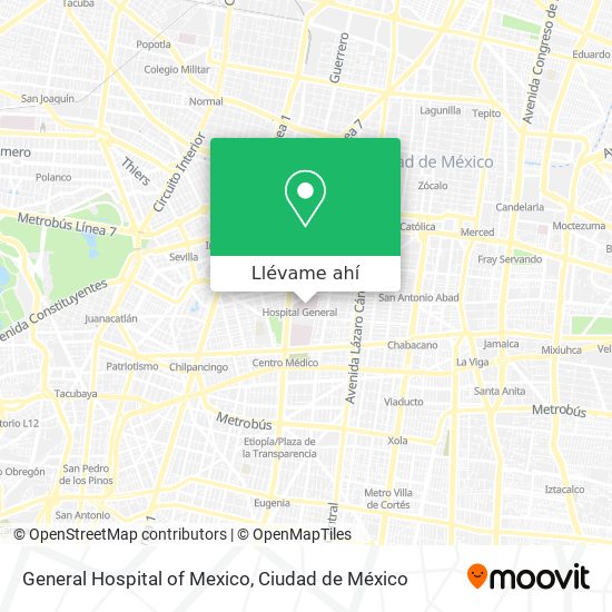 Mapa de General Hospital of Mexico
