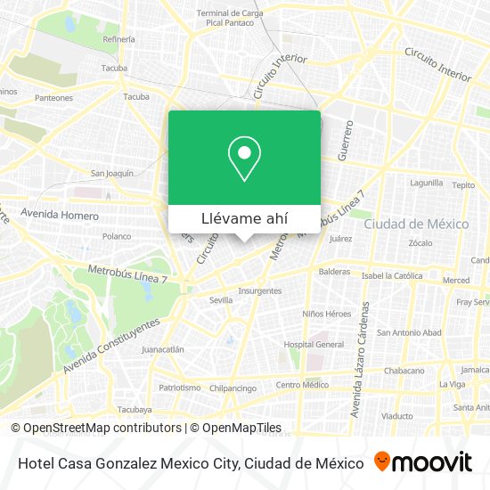 Mapa de Hotel Casa Gonzalez Mexico City