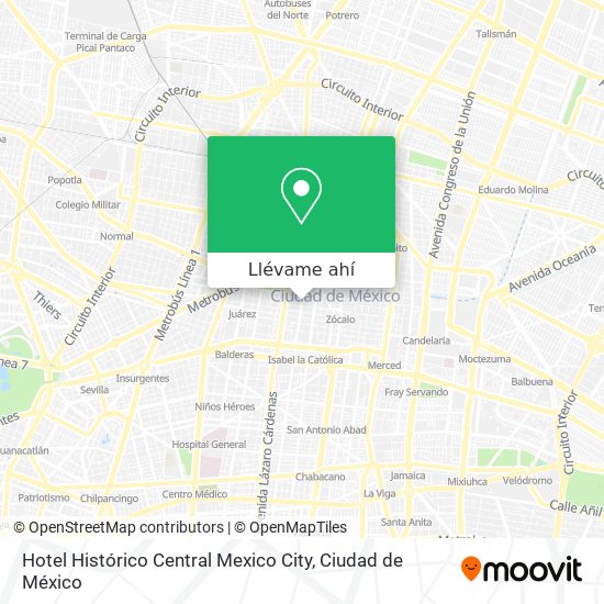 Mapa de Hotel Histórico Central Mexico City