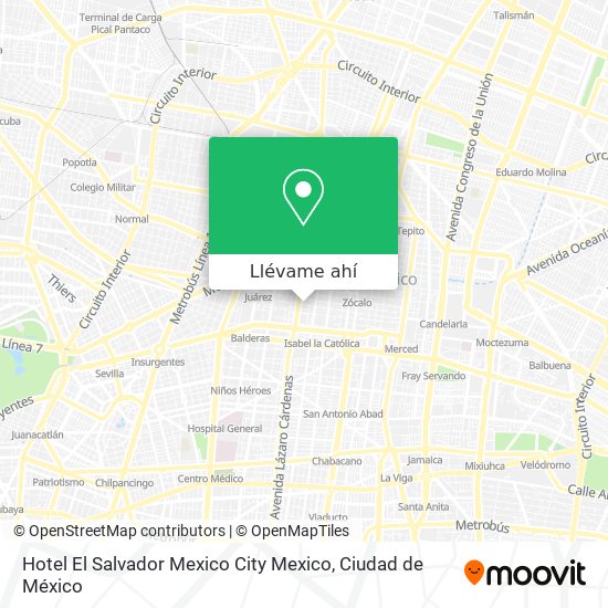 Mapa de Hotel El Salvador Mexico City Mexico