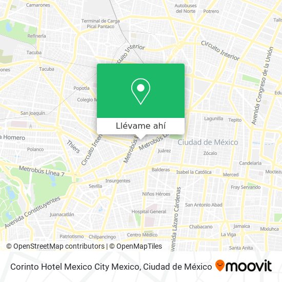 Mapa de Corinto Hotel Mexico City Mexico