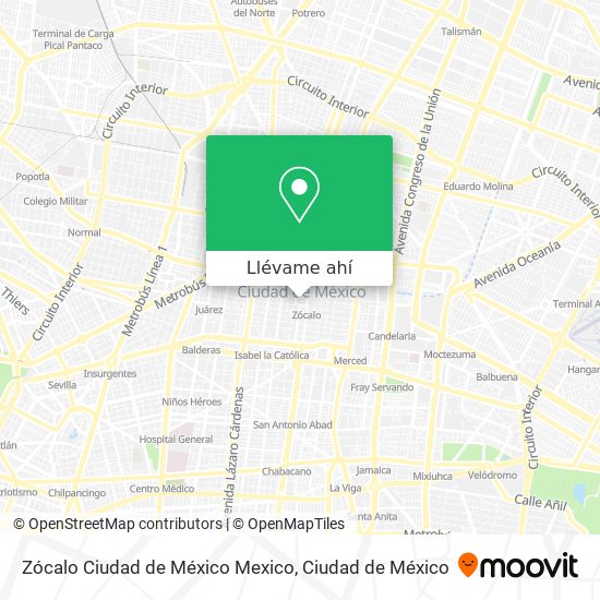 Mapa de Zócalo Ciudad de México Mexico