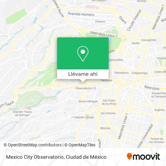 Mapa de Mexico City Observatorio