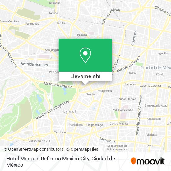 Mapa de Hotel Marquis Reforma Mexico City