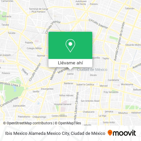 Mapa de Ibis Mexico Alameda Mexico City