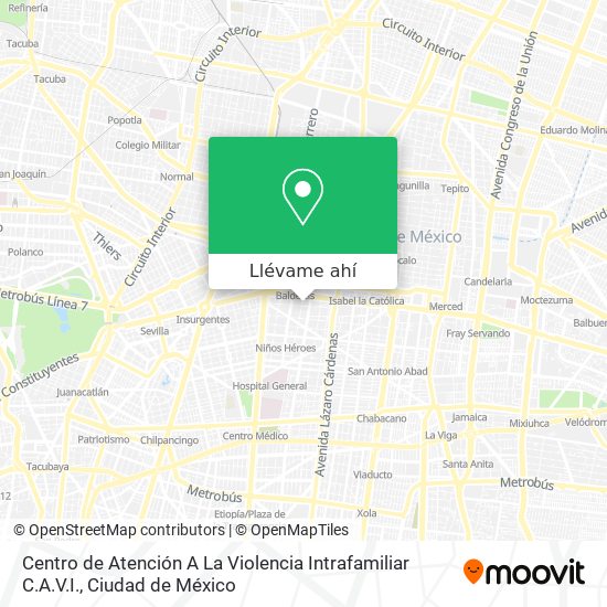 Mapa de Centro de Atención A La Violencia Intrafamiliar C.A.V.I.