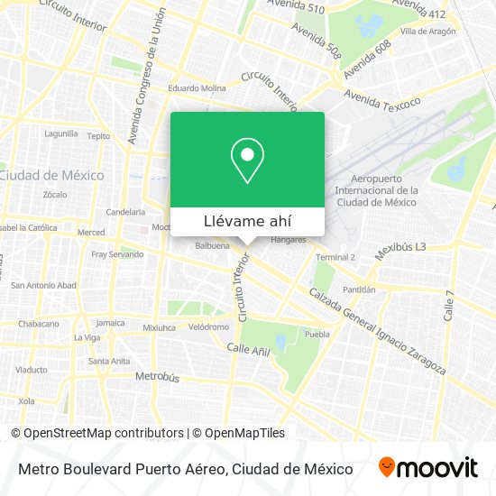 Mapa de Metro Boulevard Puerto Aéreo