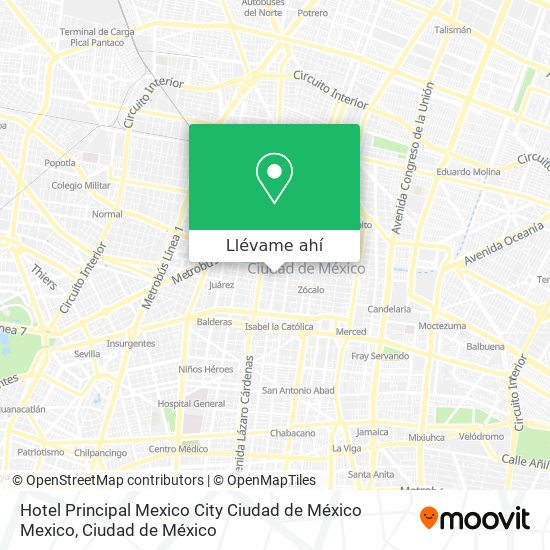 Mapa de Hotel Principal Mexico City Ciudad de México Mexico