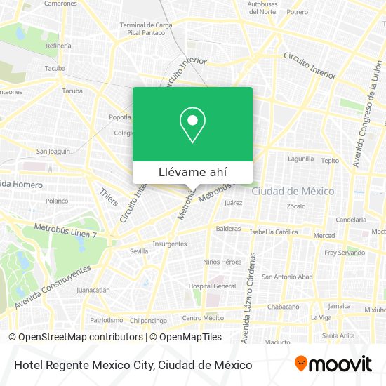 Mapa de Hotel Regente Mexico City