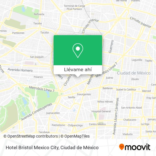 Mapa de Hotel Bristol Mexico City