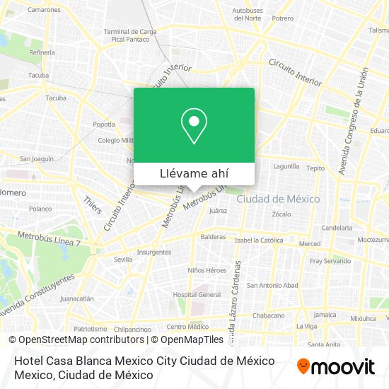 Mapa de Hotel Casa Blanca Mexico City Ciudad de México Mexico