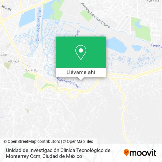 Mapa de Unidad de Investigación Clínica Tecnológico de Monterrey Ccm