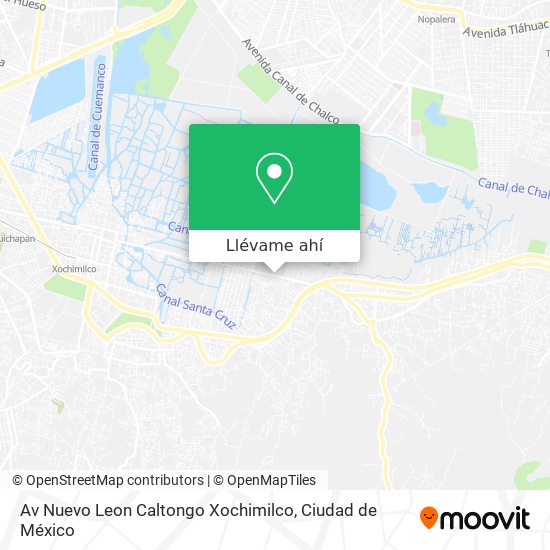 Mapa de Av Nuevo Leon Caltongo Xochimilco