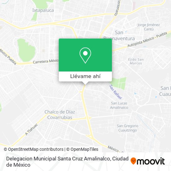 Mapa de Delegacion Municipal Santa Cruz Amalinalco