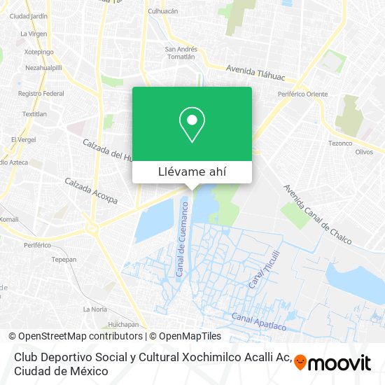 Mapa de Club Deportivo Social y Cultural Xochimilco Acalli Ac