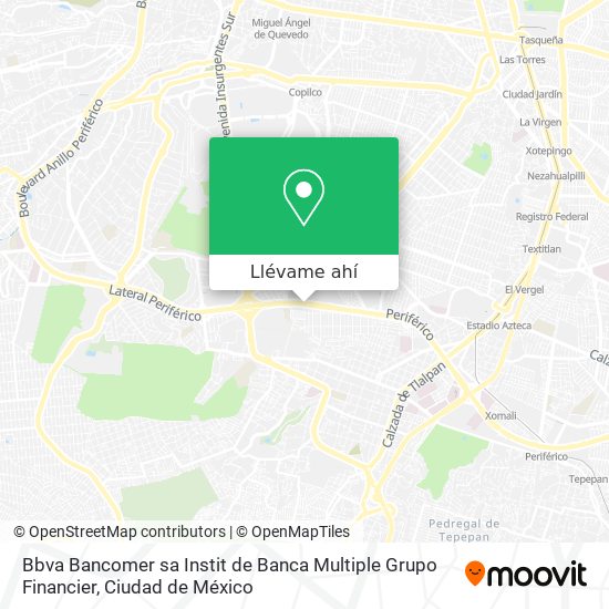 Mapa de Bbva Bancomer sa Instit de Banca Multiple Grupo Financier