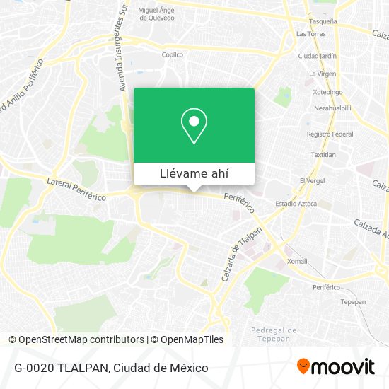 Mapa de G-0020 TLALPAN