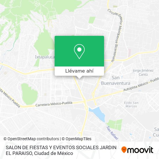 Mapa de SALON DE FIESTAS Y EVENTOS SOCIALES JARDIN EL PARAISO