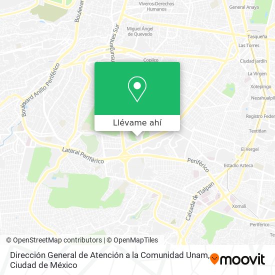 Mapa de Dirección General de Atención a la Comunidad Unam